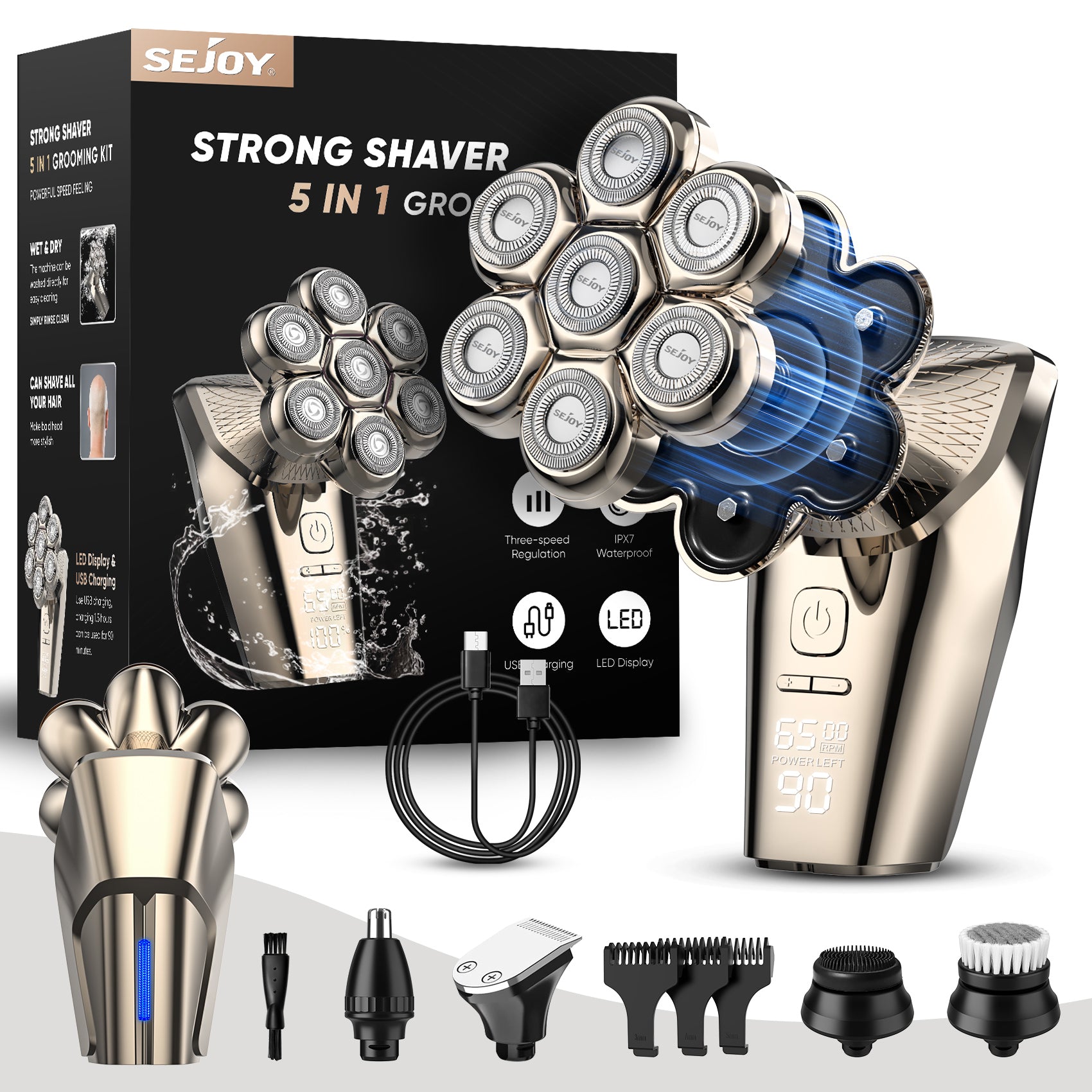 7D Head Shaver for Bald Men LFQ-ALIENPRO-COFF – JOYHEALTH